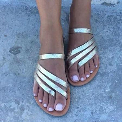 Women Pu Slippers Casual Flip Flops Shoes