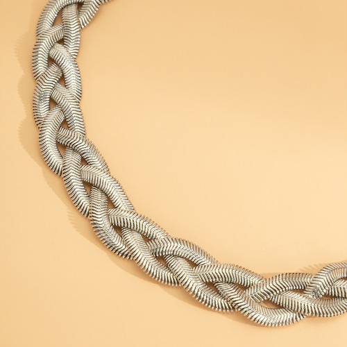 Braided Snake Bone Chain Simple Necklace
