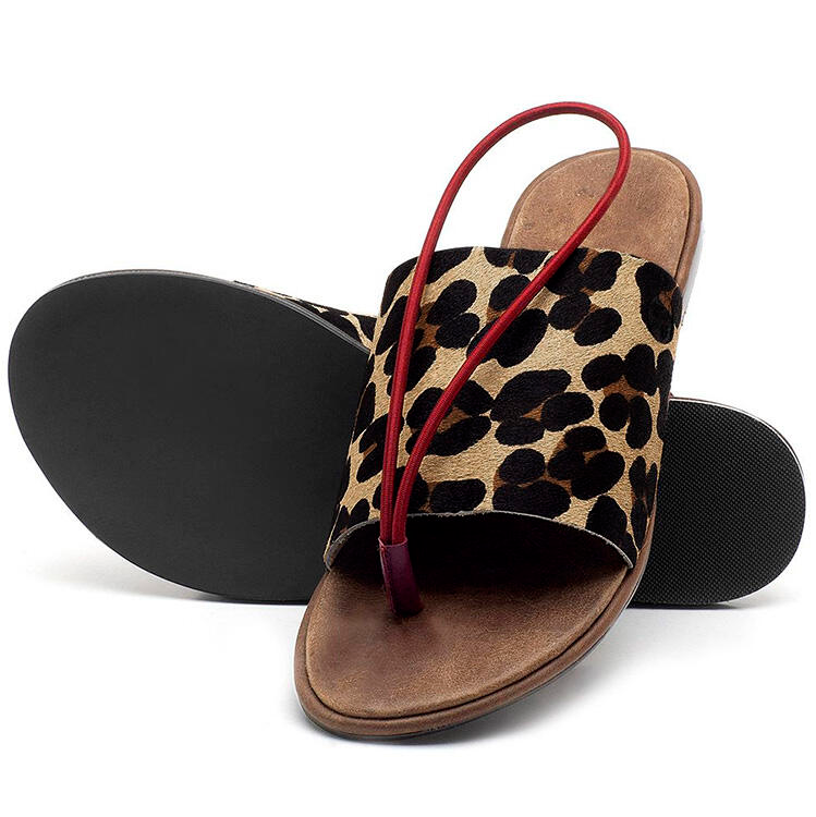 Creative Leopard Round Toe Flat Slippers