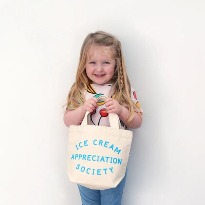 Kid's Beach Bag - Cute Kid's Bag - Children's Tote Bag - Kid's Lunch Bag - Ice Cream Appreciation Society Little Canvas Bag - Alphabet Bags