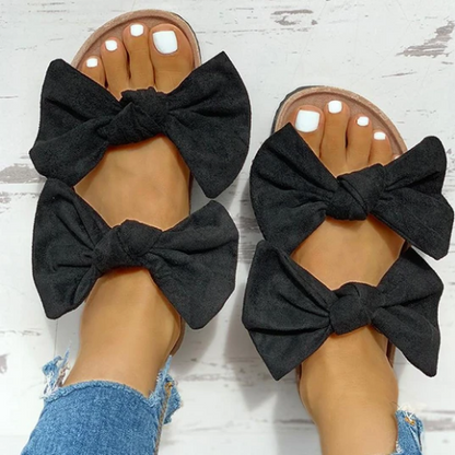 Woman Casual Bow Flat Slippers Sandals