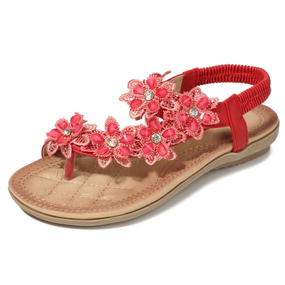 2020 New And Fashional Woman Ancient Flower Flat Sandals