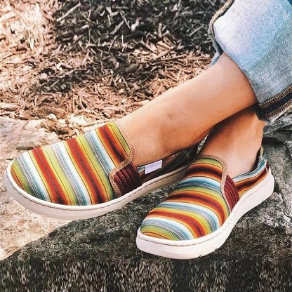Colorblock Shallow Canvas Loafers