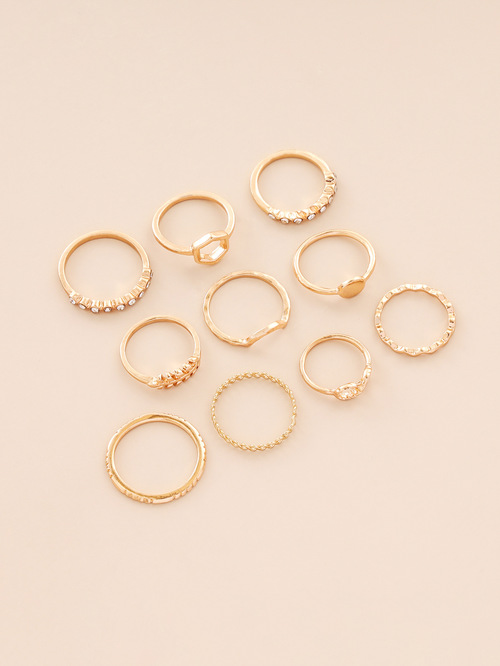 Simple Personality 10PCS Ring Set