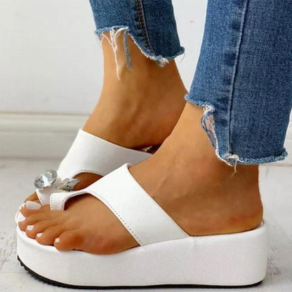 Plain Peep Toe Casual Comfort Slippers