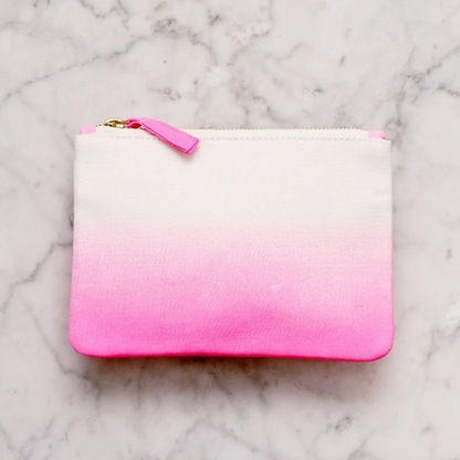 Ombre Zipper Pouch - Pink Ombre Zip Pouch - Small Makeup Bag - Small Cosmetics Pouch - Alphabet Bags