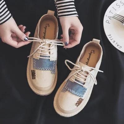 Women Lace-up Platform Suede Daily Flats Casual Loafers
