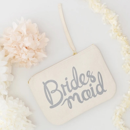 Bridesmaid Clutch - Wedding Makeup Pouch - Wedding Favour Pouch - Bridesmaid Makeup Bag - Bridesmaid Canvas Pouch - Alphabet Bags