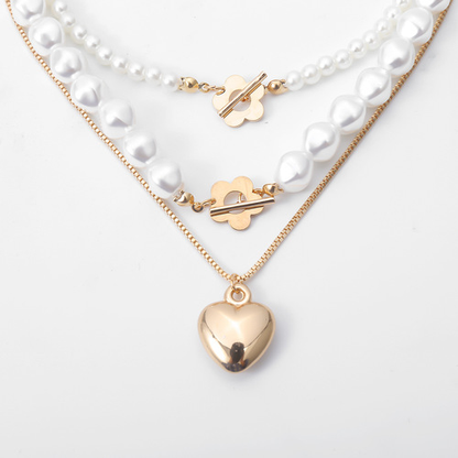 Vintage Alloy Heart Pendant Necklace