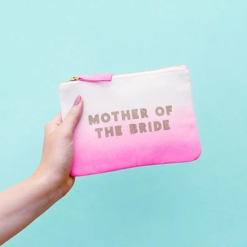 Mother of the Bride Gift - Wedding gift - Mother Bride Makeup Bag - Bridal Party Gift - Ombre Mother Bride Pouch - Alphabet Bags