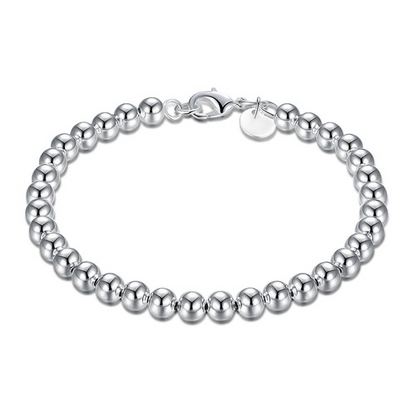 Silver Bead Girlfriend Promise Bracelets