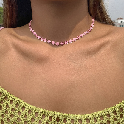 Macaron Smiley Face Clavicle Chain