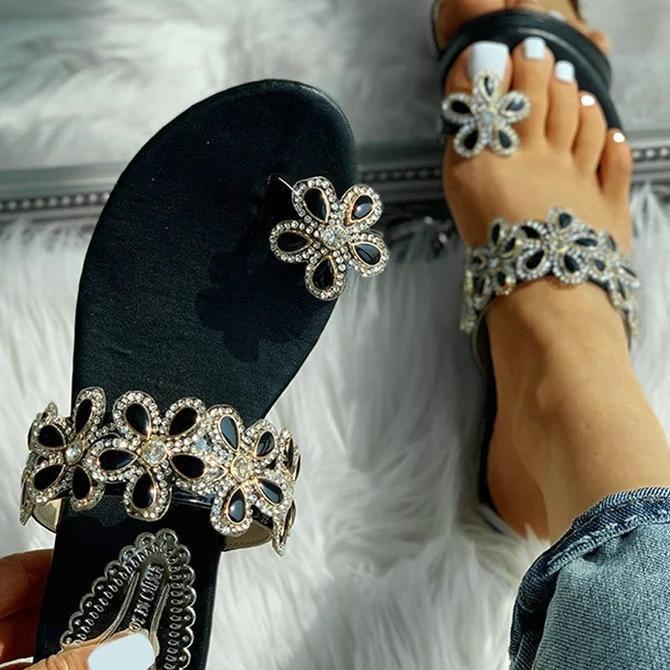Women Casual Summer Toe Ring Flat Sandals