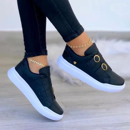 Women's Casual Daily Adjusting Buckle Flat Sneakers