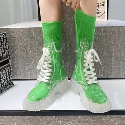 Women Transparent soled Martin boots