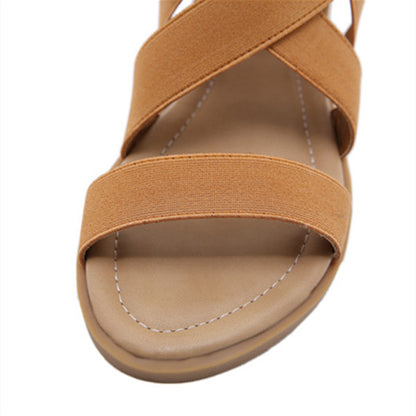 Ladies' Roman Shoes 2022 - Elastic strap back zipper vintage sandals