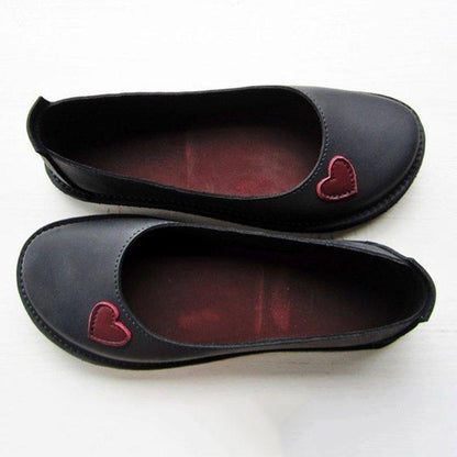 Soft Heart Flat Heel Summer Loafers