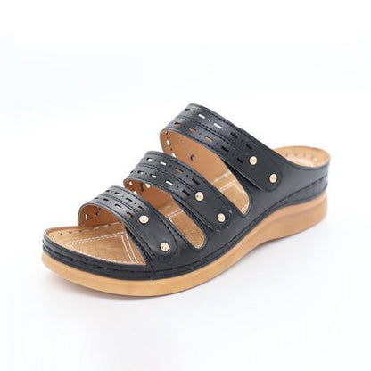 Fashion Thick Bottom Rivet Hollow Out Sandals