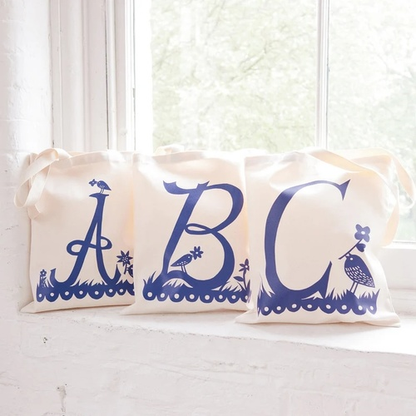 Personalized Tote Bag - Alphabet Bag - Letter Tote - Reusable Canvas Tote Bag - Letter Bag - Cotton Shopping Bag