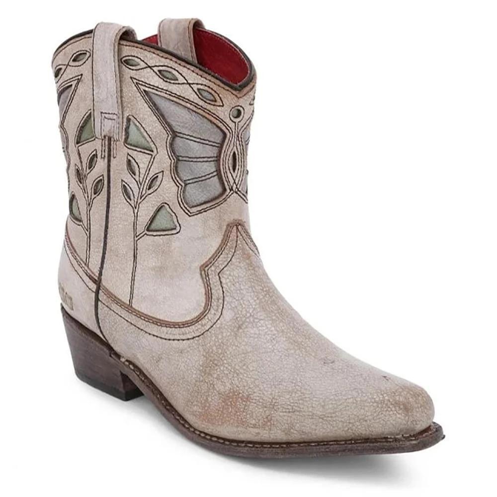 Vintage Personality Roman Striped Leather Boots