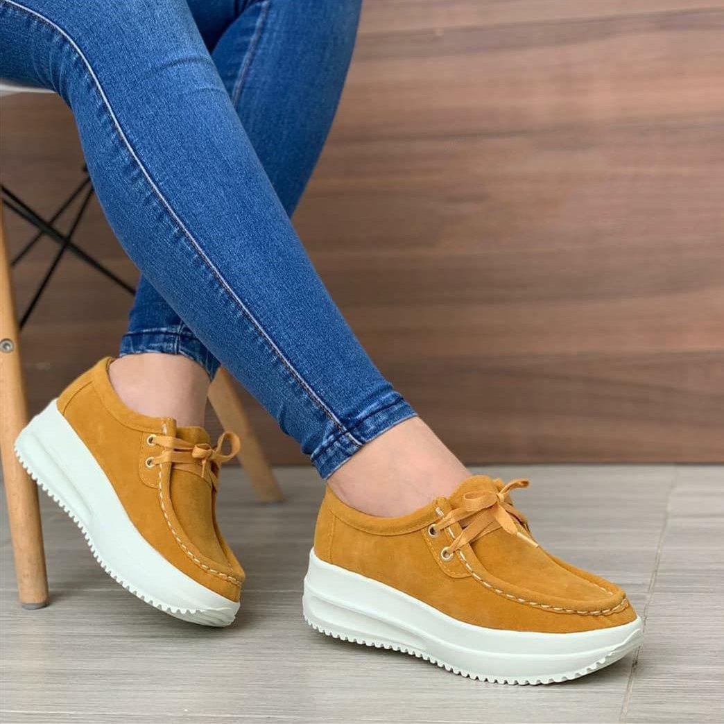 Women Lace Up Comfy Sole Loafers