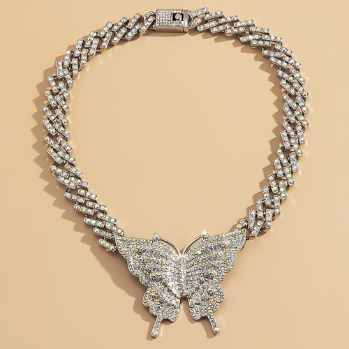 Vintage Micro-Encrusted Large Butterfly Neck Chain