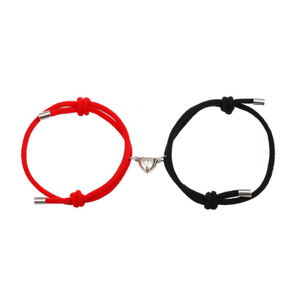 Magnetic Heart Charm Thick String Couple Bracelet