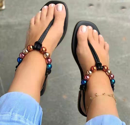 Women's Bohemian Flat Beaded Sandals