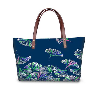 Women's Storage Bag Vintage Textured Hibiscus Flower Zipper Bag