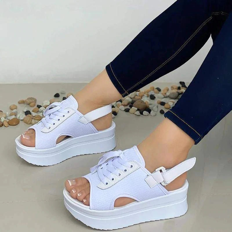 Women's Fashion Athletic Hollow-out Peep Toe Magic Tape Sandals