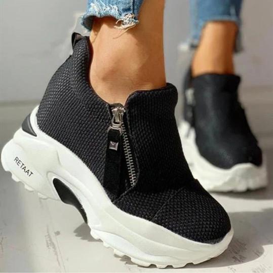 All-match thick-bottomed inner zipper fashion sneakers