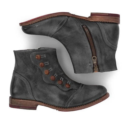 Women Vintage Short Leather Booties Shoes