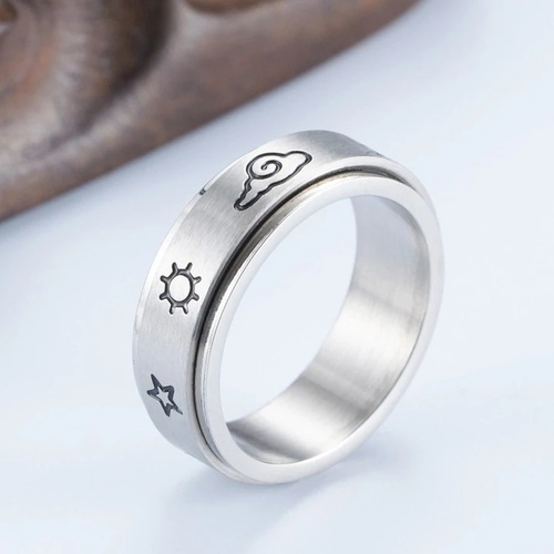 Sun Moon Fidget Spinner Couple Ring