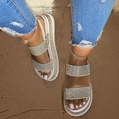 Open Toe Strappy Slip-On Platform Platform Sandals