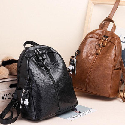 Soft Pu Leather Backpack Travel Large Capacity Shoulder Bag