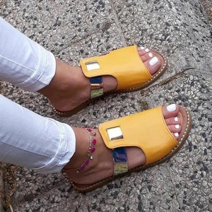 Casual Mixed Color Flat Slippers