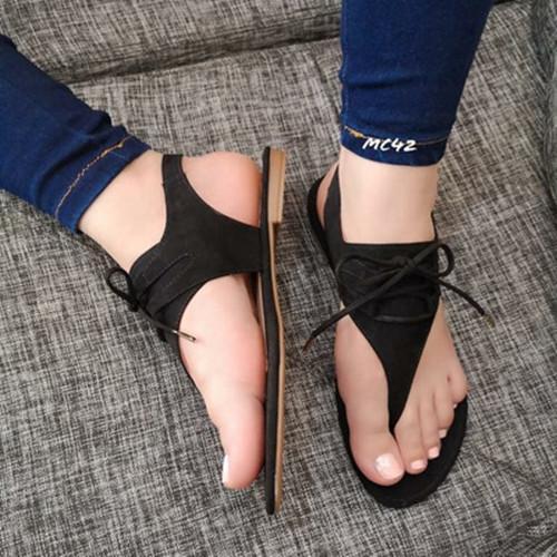 Women Flat Heel Lace Up Sandals