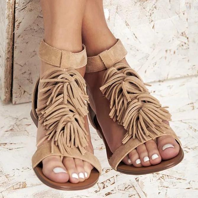 Camel Casual Flat Heel Suede Summer Sandals