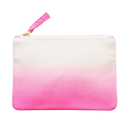 Ombre Zipper Pouch - Pink Ombre Zip Pouch - Small Makeup Bag - Small Cosmetics Pouch - Alphabet Bags