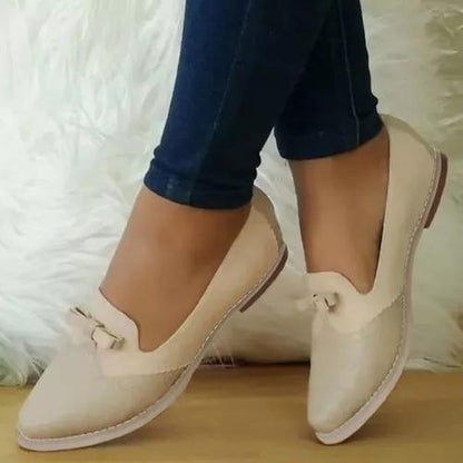 Women's Bowknot Pointed Toe Low Heel Loafers