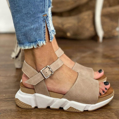 Platform Leather Lightly Comfy Sandals