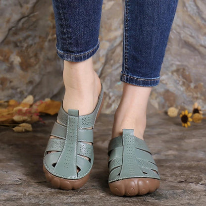 Women Hollow Out Comfy Round Toe Slip On Summer Casual Sandals
