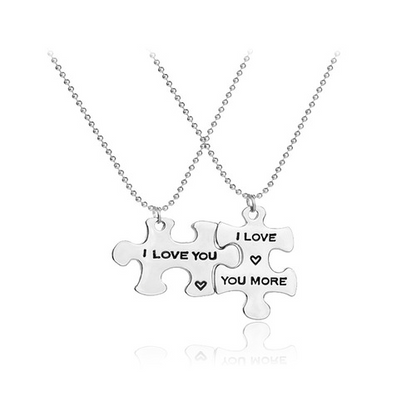 I LoveMore love Stitching Couple Necklace